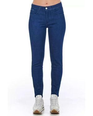 Frankie Morello Chic Multi-Pocket Skinny Denim - Blue