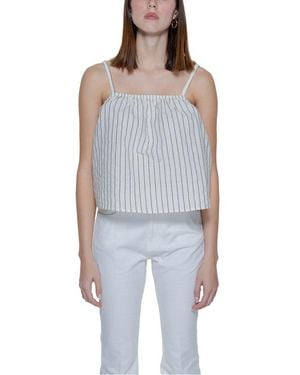 Vero Moda Beige Organic Cotton Tank Tops - Blue
