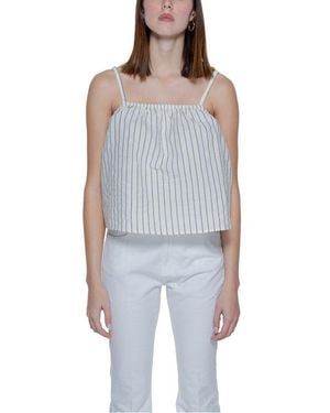 Vero Moda Beige Organic Cotton Tops & T - Blue