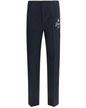 Gucci Blue Cotton Casual Trousers