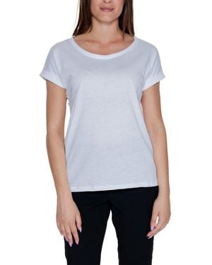 VILA CLOTHES White Cotton Tops & T - Blue