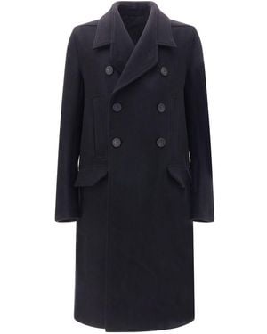 Rick Owens Officer Long Coat - Blue