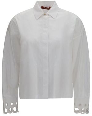 Max Mara White Cotton Dress Shirt - Gray