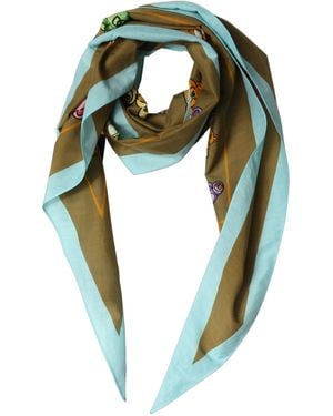 Dolce & Gabbana Men Brown Teddy Bear Cotton Lace Stole Scarf - Green