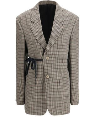 Balenciaga Multicolour Lyocell Coat - Grey