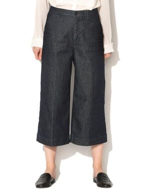 Gas Blue Polyester Cropped Jeans - Gray
