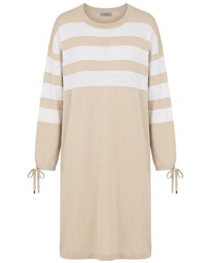Malo Beige Cotton Dress - Natural