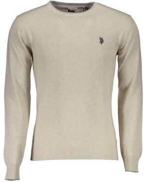U.S. POLO ASSN. Beige Wool Men's Jumper - Grey