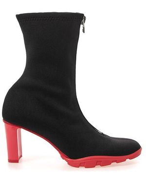 McQueen Neoprene Ankle Boots Heel - Black