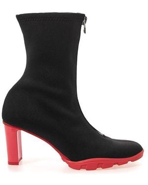 McQueen Neoprene Ankle Boots Heel - Black