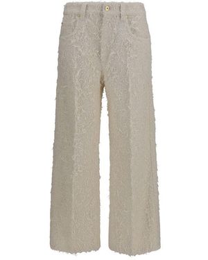 Brunello Cucinelli Beige Cotton Cropped Pants - Gray