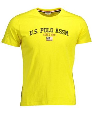 U.S. POLO ASSN. Yellow Cotton Men Tshirt