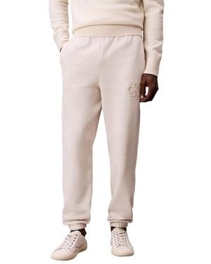 Calvin Klein Beige Cotton Joggers (workout Pants) - Natural
