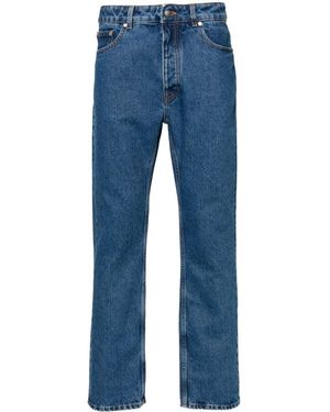 Palm Angels Jeans With Monogram Embroidery - Blue