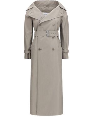 Max Mara Grey Cotton Trench Coat