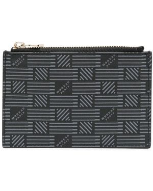 Moreau Logo-Stamp Leather Wallet - Gray