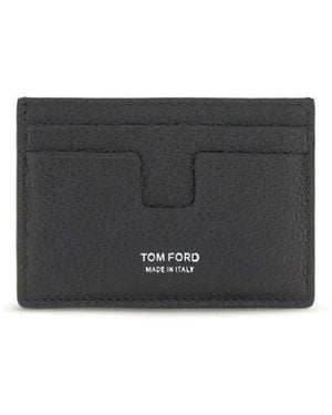 Tom Ford Black Calf Leather Bos Taurus Wallet - Gray