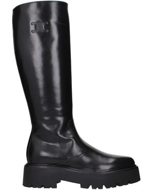 Celine Black Leather Ankle Boots