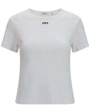 Off-White c/o Virgil Abloh White Cotton T-shirt - It38 | S - Gray