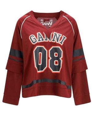 Ganni Bordeaux Polyester Sportswear - Red