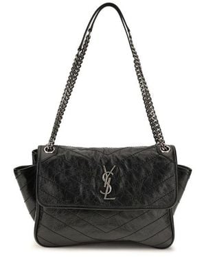 Saint Laurent Black Calf Leather Bos Taurus Shoulder Bag