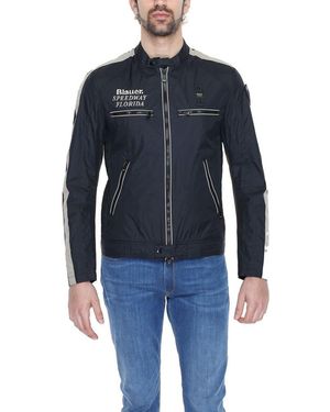 Blauer Black Polyamide Biker Jacket - Blue