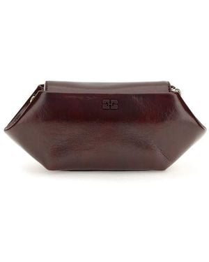 Ganni Bordeaux Polyethylene Shoulder Bag - Brown