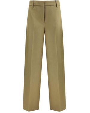 True Royal Bicolour Polyester Dress Trousers - Green