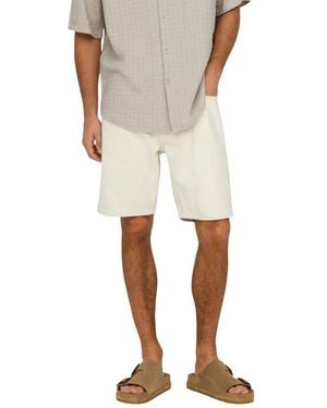 Only & Sons Cotton Bermuda Shorts - Natural