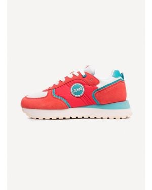 Colmar Multicolour Leather Low Top Trainers - Red