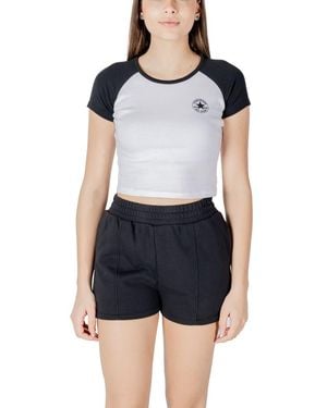Converse Black And White Cotton Tops & T