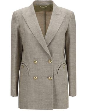 Blazé Milano Beige Cotton Blazer - Grey
