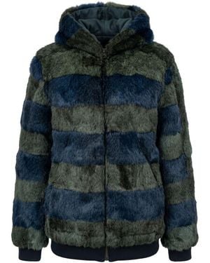 MR & MRS Green Rabbit Fur Jacket - Blue