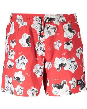 KARL LAGERFELD Polyester Swim Trunk - Red