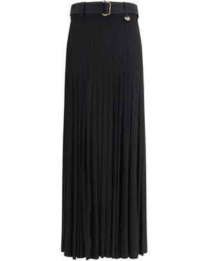 Burberry Pleated Midi Skirt - Black