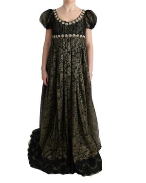 Dolce & Gabbana Crystal Lace Shift Dress - Black