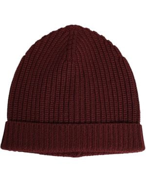 Dolce & Gabbana Cashmere Knitted Beanie Capello Hat - Red