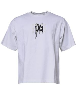 Dolce & Gabbana Dg Logo Cotton Crew Neck T-Shirt - Blue