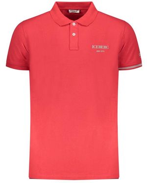 Iceberg Red Cotton Mens Polo Shirt - Pink
