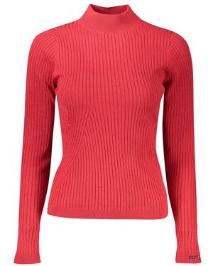Pepe Jeans Ribbed High Neck Longsleeve Jumper - Red