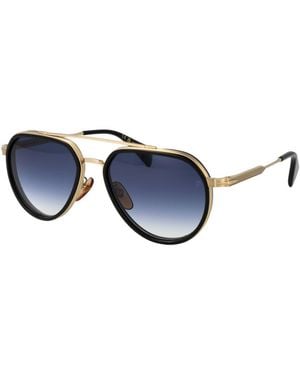 David Beckham Black Metal Sunglasses - Blue