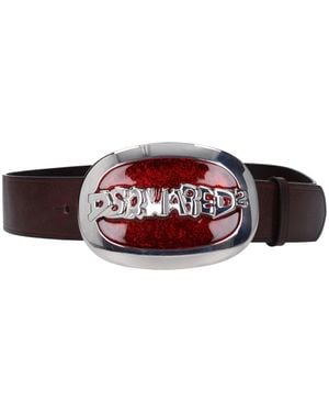 DSquared² Belt With Logo Buckle - Red