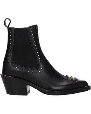 Chloé Black Leather Ankle