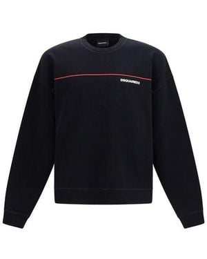DSquared² Black Cotton Sweatshirt - Blue