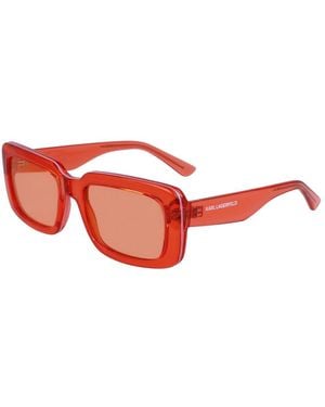 Karl Lagerfeld Orange Injected Sunglasses - Red