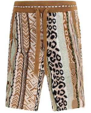 Laneus Multicolour Cotton Bermuda Shorts