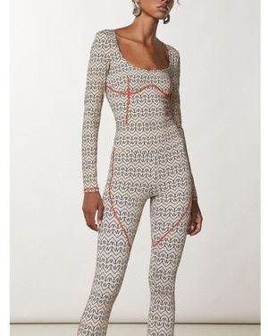 Patrizia Pepe Bicolour Polyamide Bodysuit - Grey
