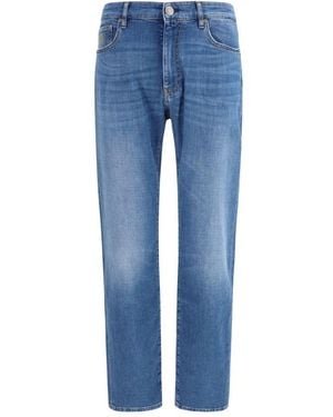 Moorer Blue Cotton Straight