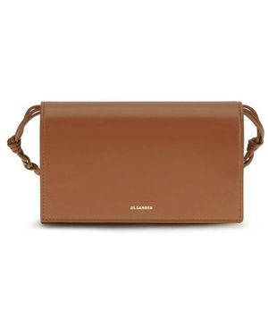 Jil Sander Calf Leather Bos Taurus Wallet - Brown