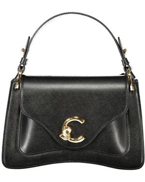 Coccinelle Elegant Leather Handbag With-Tone Accents - Black